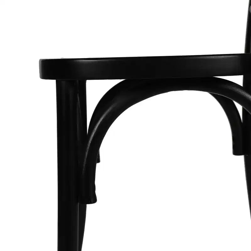 Sedia da pranzo in legno massello con design impilabile, schienale decorato e finitura elegante